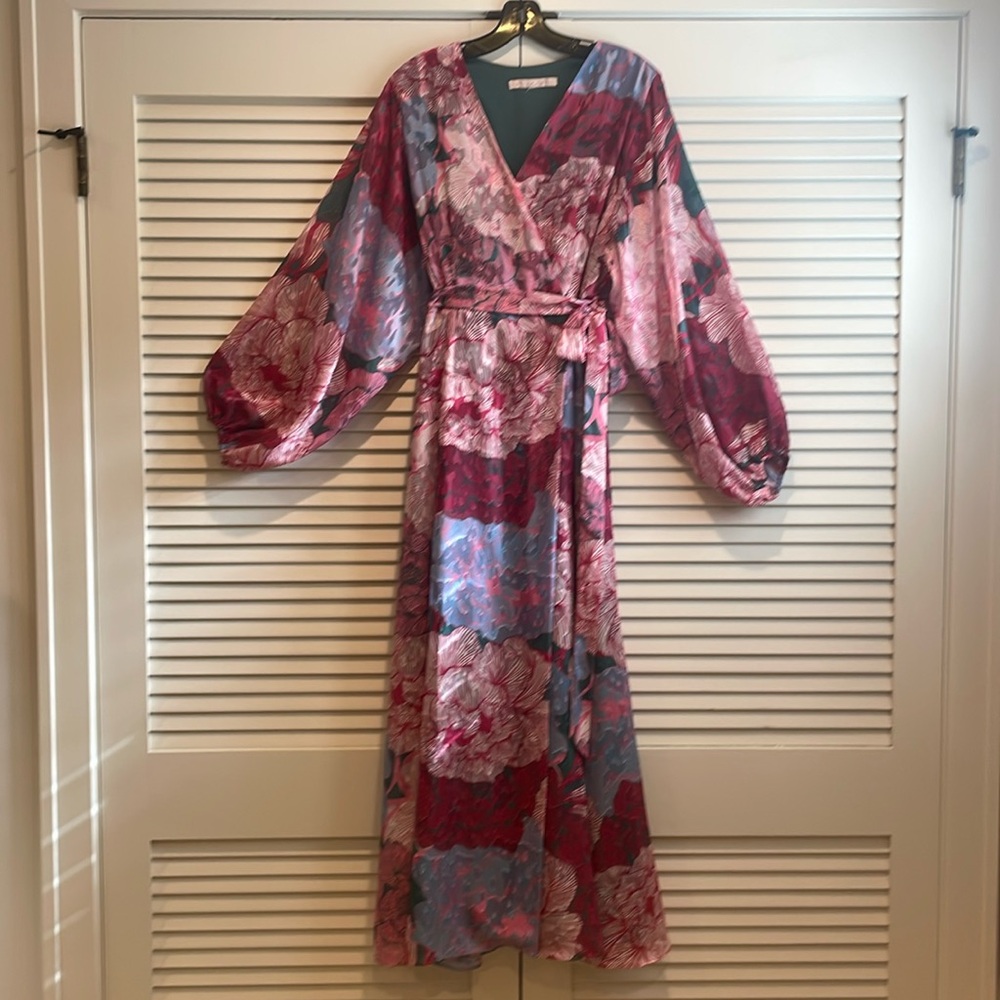 Gorgeous floral wrap dress - wedding guest, black tie, semi formal